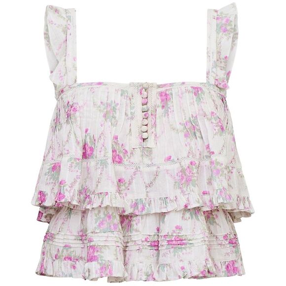 LoveShackFancy Tops - Loveshackfancy Womens Novalee Top, Pink